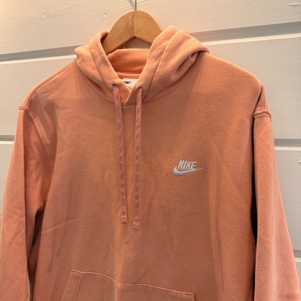Nike Sportswear Hoodie Sweater Women Size L Pink Hooded Swoosh Logo Activewear
